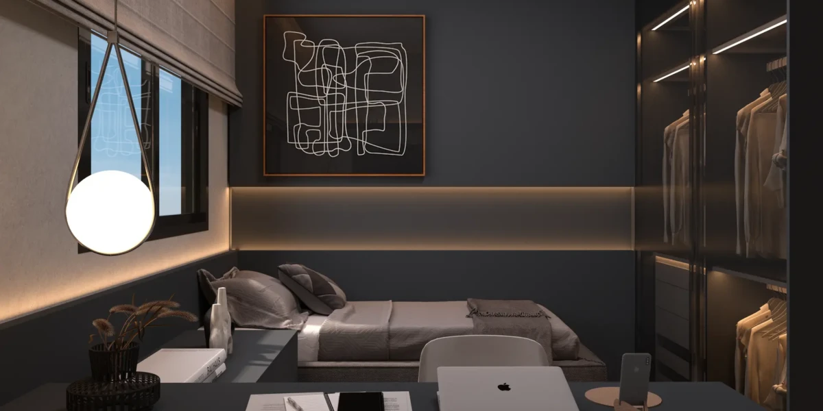 Planta 200m² - Suíte Masculina